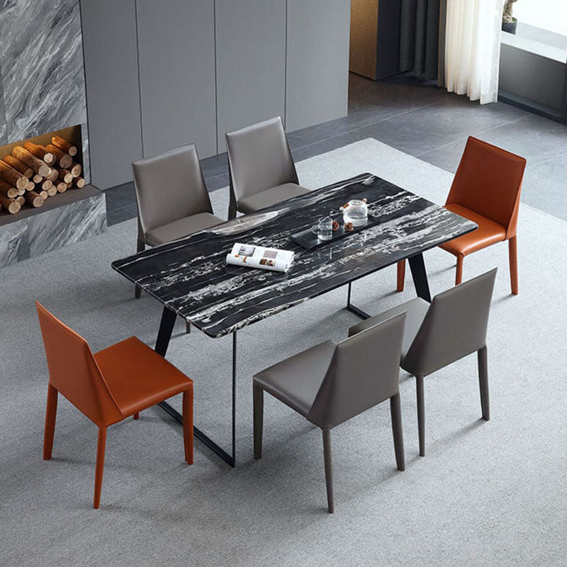 Minimalistische lederen eetstoelen stoelen stevige rugarmloze eetkamerstoelen voor keuken