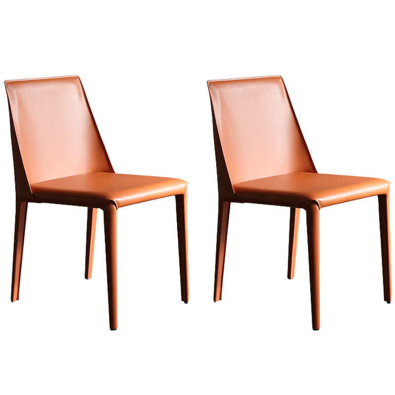 Minimalistische stijl lederen eetstoelen stoelen stevige rugarmloze eetkamerstoelen voor keuken