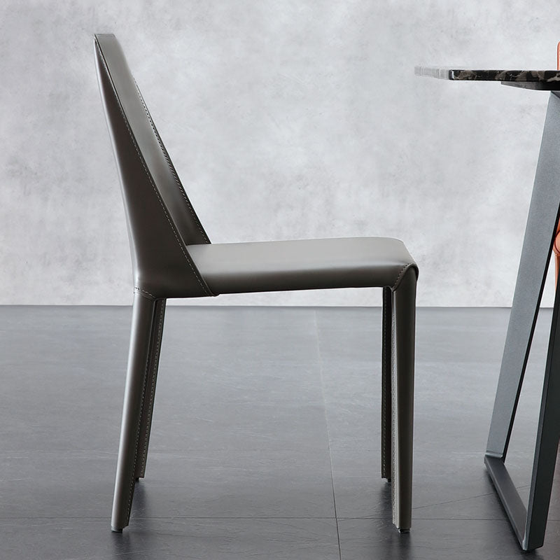 Minimalistische stijl lederen eetstoelen stoelen stevige rugarmloze eetkamerstoelen voor keuken