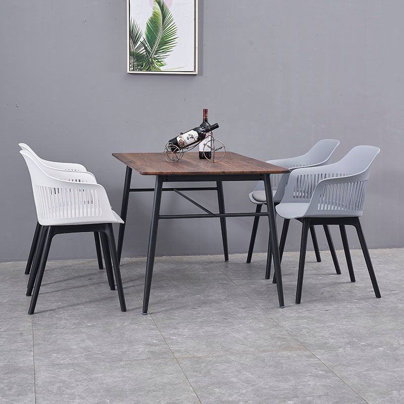 Sillas de comedor de estilo moderno Silla lateral con brazo de plástico para cocina