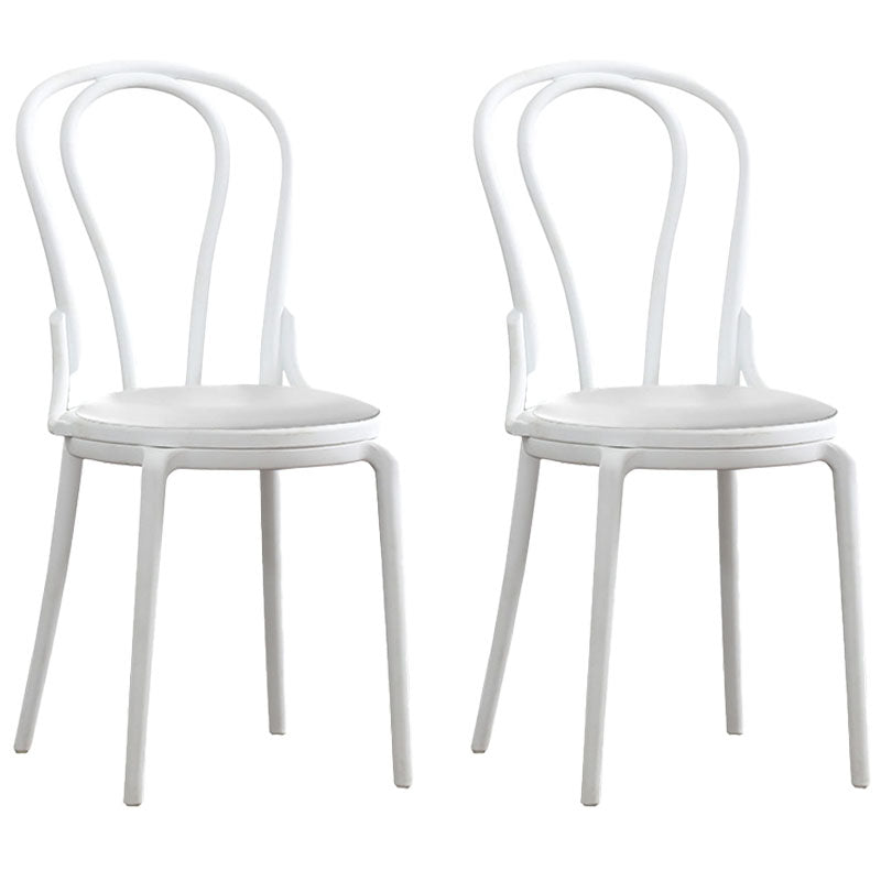 Silla trasera Windsor contemporánea, silla sin brazos de comedor de plástico para el hogar