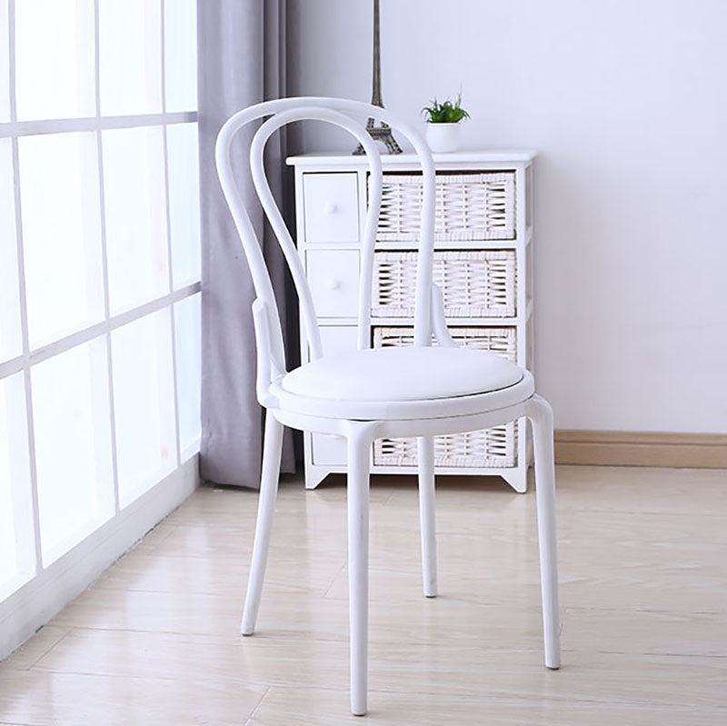 Silla trasera Windsor contemporánea, silla sin brazos de comedor de plástico para el hogar
