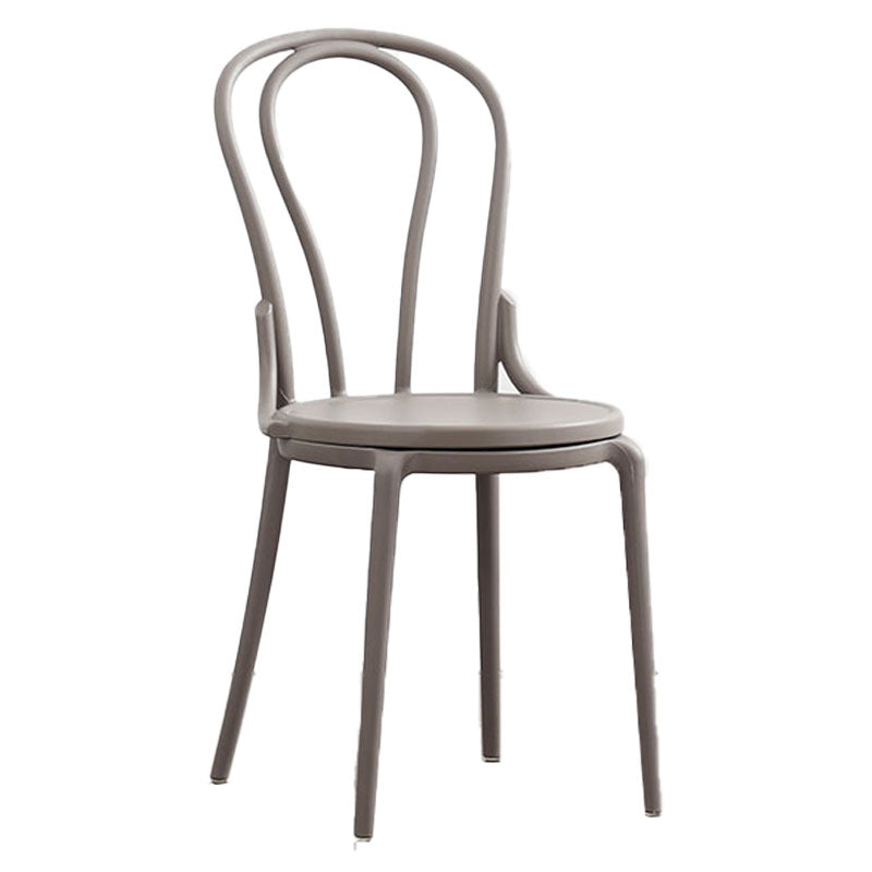 Silla trasera Windsor contemporánea, silla sin brazos de comedor de plástico para el hogar