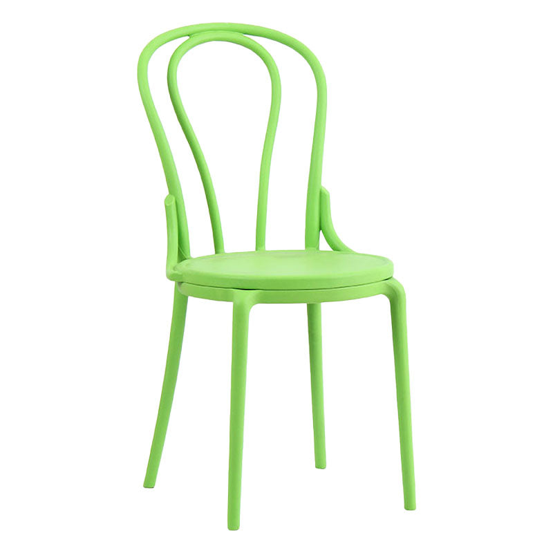 Silla trasera Windsor contemporánea, silla sin brazos de comedor de plástico para el hogar