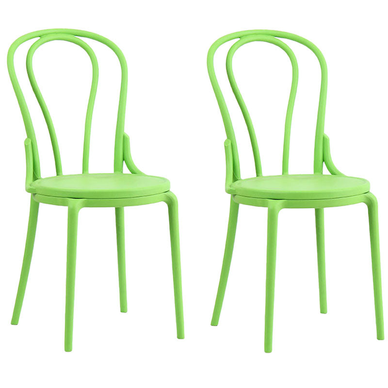 Silla trasera Windsor contemporánea, silla sin brazos de comedor de plástico para el hogar