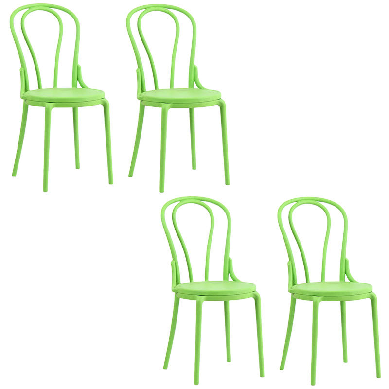 Silla trasera Windsor contemporánea, silla sin brazos de comedor de plástico para el hogar
