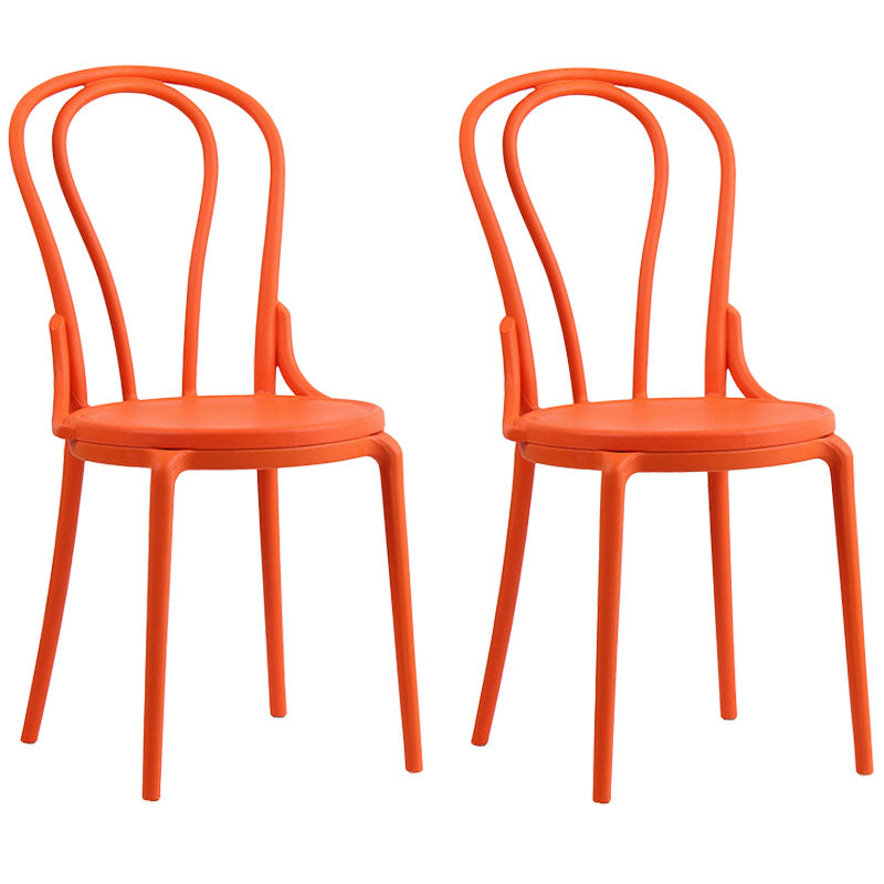 Silla trasera Windsor contemporánea, silla sin brazos de comedor de plástico para el hogar