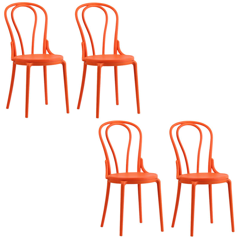 Silla trasera Windsor contemporánea, silla sin brazos de comedor de plástico para el hogar