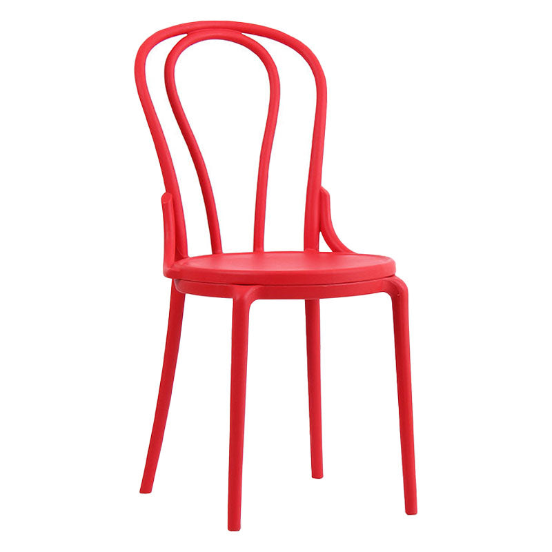 Silla trasera Windsor contemporánea, silla sin brazos de comedor de plástico para el hogar
