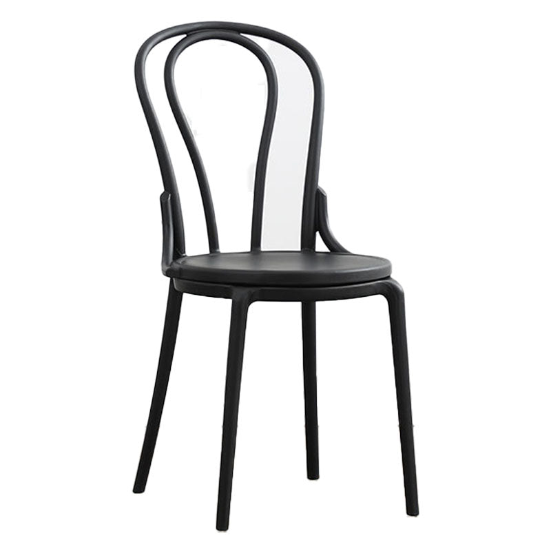 Silla trasera Windsor contemporánea, silla sin brazos de comedor de plástico para el hogar