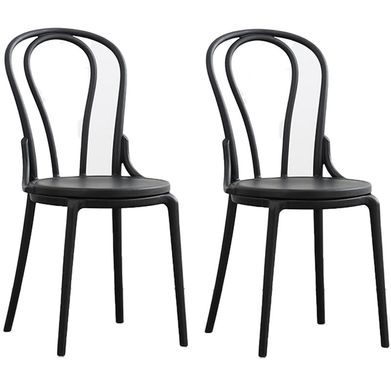 Silla trasera Windsor contemporánea, silla sin brazos de comedor de plástico para el hogar