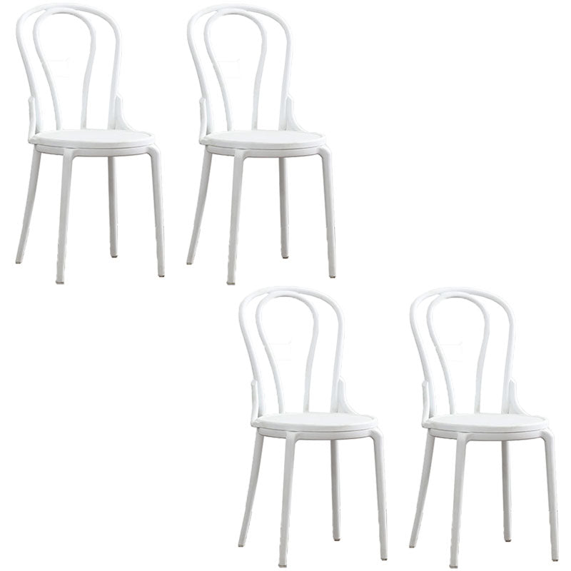 Silla trasera Windsor contemporánea, silla sin brazos de comedor de plástico para el hogar