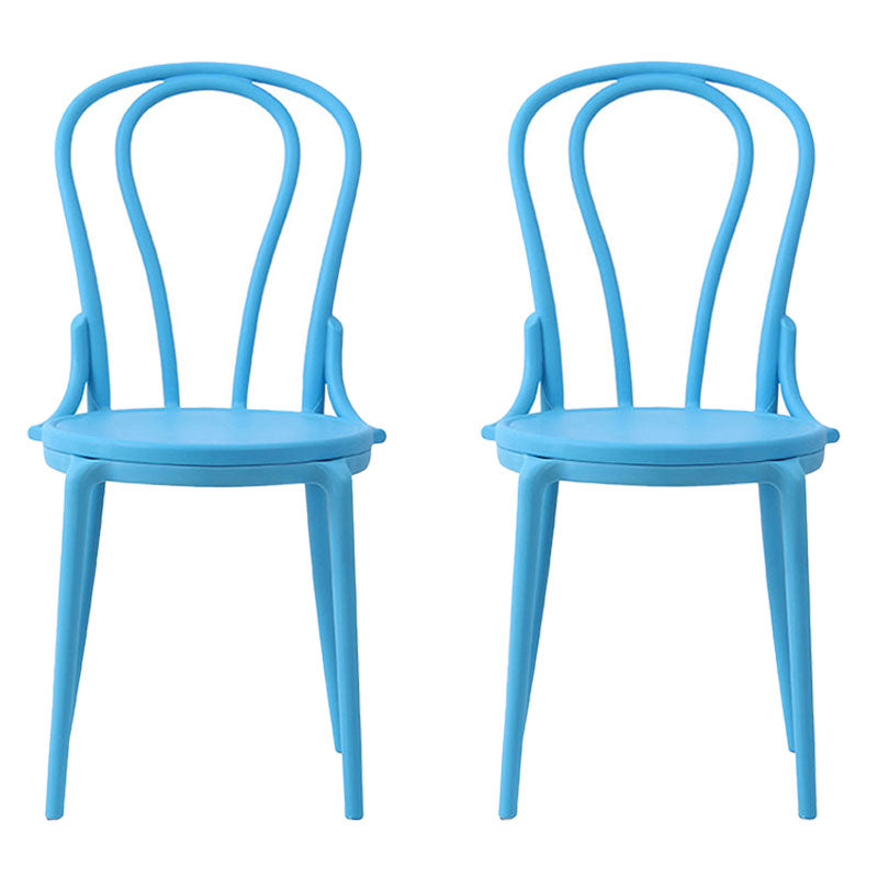 Silla trasera Windsor contemporánea, silla sin brazos de comedor de plástico para el hogar