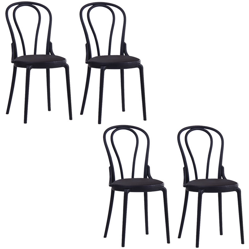 Silla trasera Windsor contemporánea, silla sin brazos de comedor de plástico para el hogar