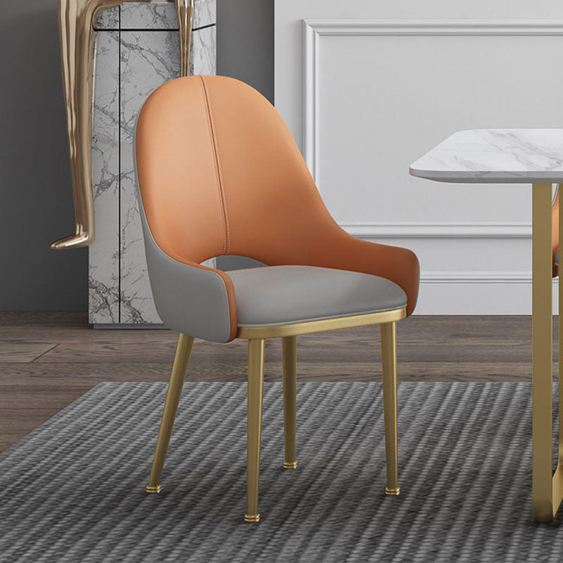 Sillas de comedor de cuero escandinavo, silla tapizada con respaldo sólido para cocina