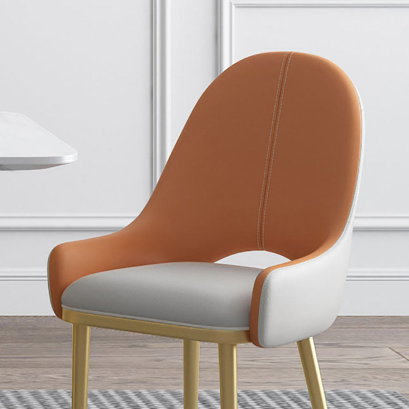 Sillas de comedor de cuero escandinavo, silla tapizada con respaldo sólido para cocina