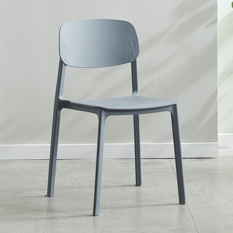 Silla lateral de comedor con respaldo abierto contemporáneo, sillas sin brazos de comedor de plástico para el hogar