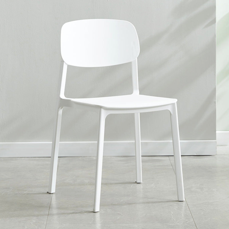 Silla lateral de comedor con respaldo abierto contemporáneo, sillas sin brazos de comedor de plástico para el hogar