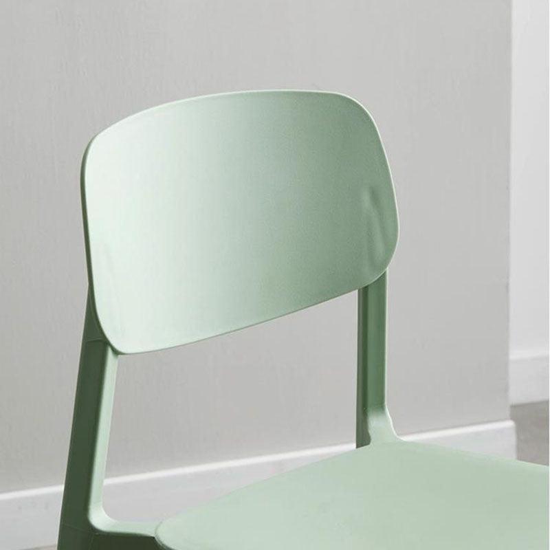 Silla lateral de comedor con respaldo abierto contemporáneo, sillas sin brazos de comedor de plástico para el hogar