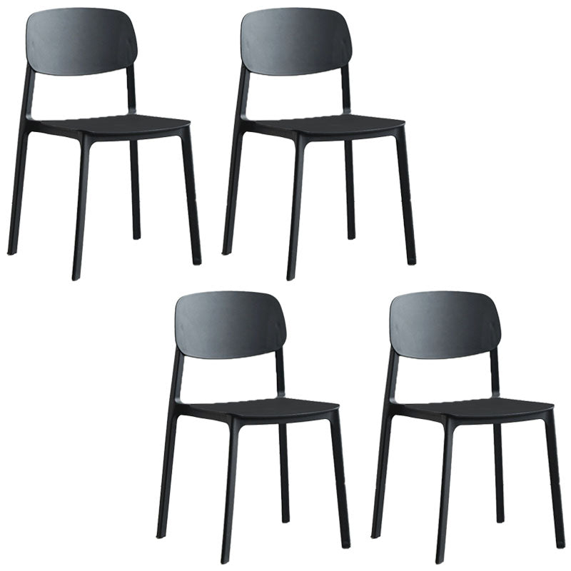 Silla lateral de comedor con respaldo abierto contemporáneo, sillas sin brazos de comedor de plástico para el hogar