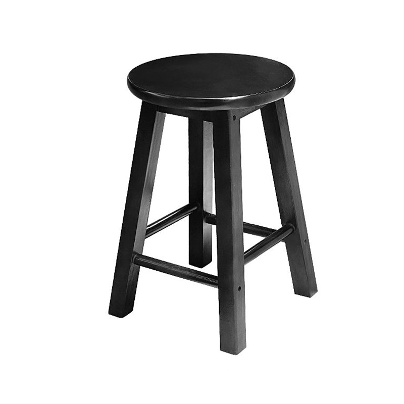 Taburete de bar retro simple de madera industrial Taburete alto interior con asiento redondo