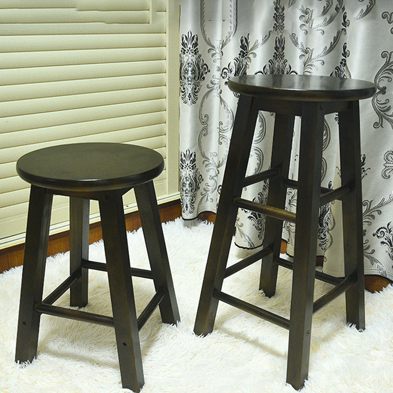 Taburete de bar retro simple de madera industrial Taburete alto interior con asiento redondo