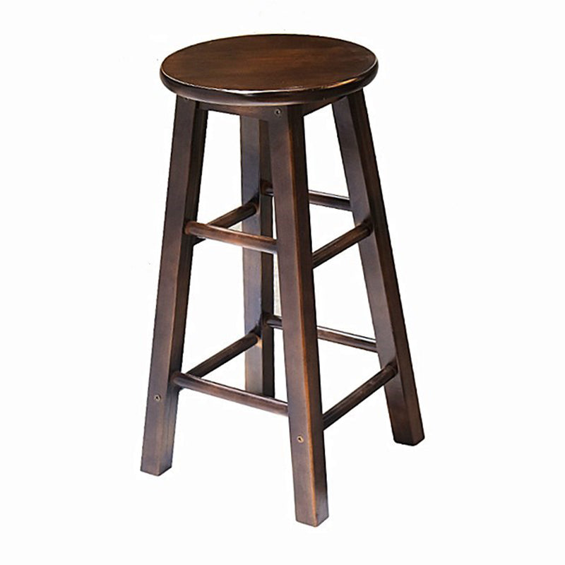 Taburete de bar retro simple de madera industrial Taburete alto interior con asiento redondo