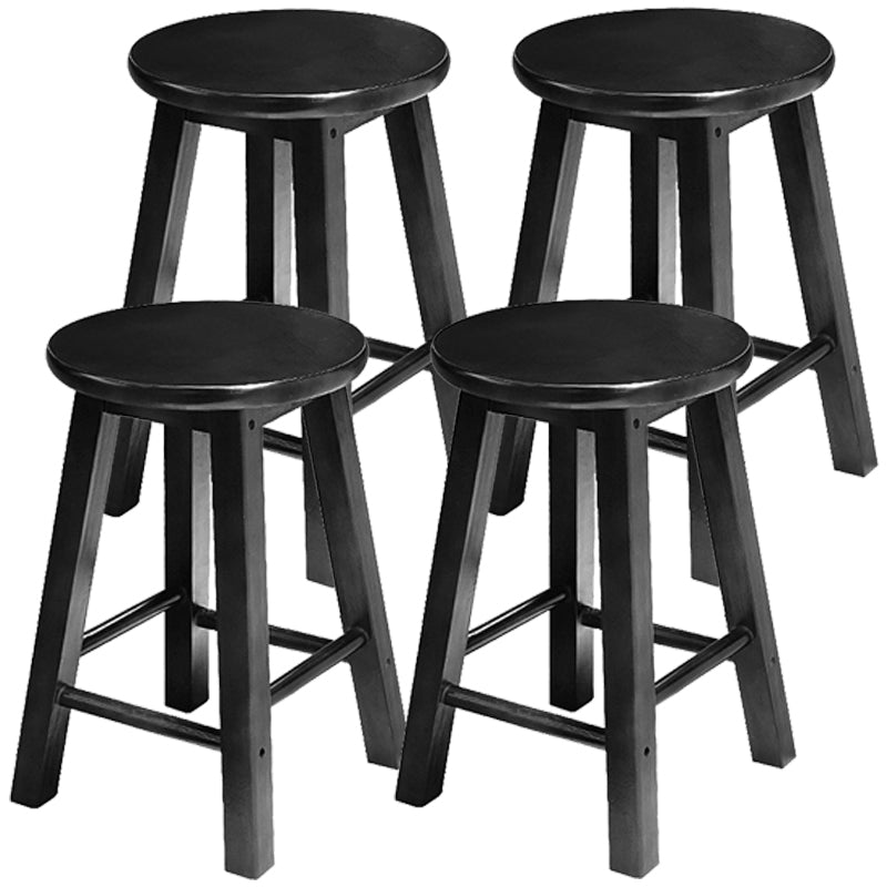 Taburete de bar retro simple de madera industrial Taburete alto interior con asiento redondo