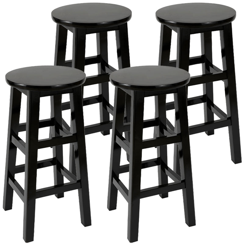 Taburete de bar retro simple de madera industrial Taburete alto interior con asiento redondo