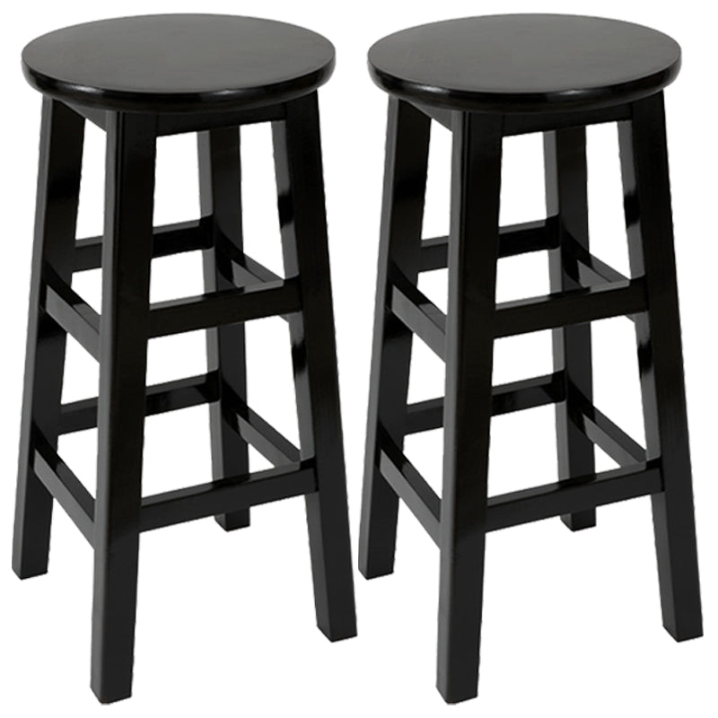Taburete de bar retro simple de madera industrial Taburete alto interior con asiento redondo