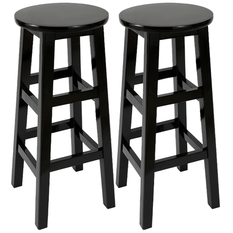 Taburete de bar retro simple de madera industrial Taburete alto interior con asiento redondo