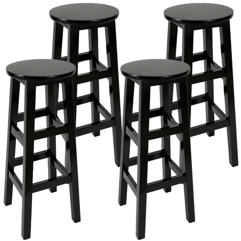 Taburete de bar retro simple de madera industrial Taburete alto interior con asiento redondo