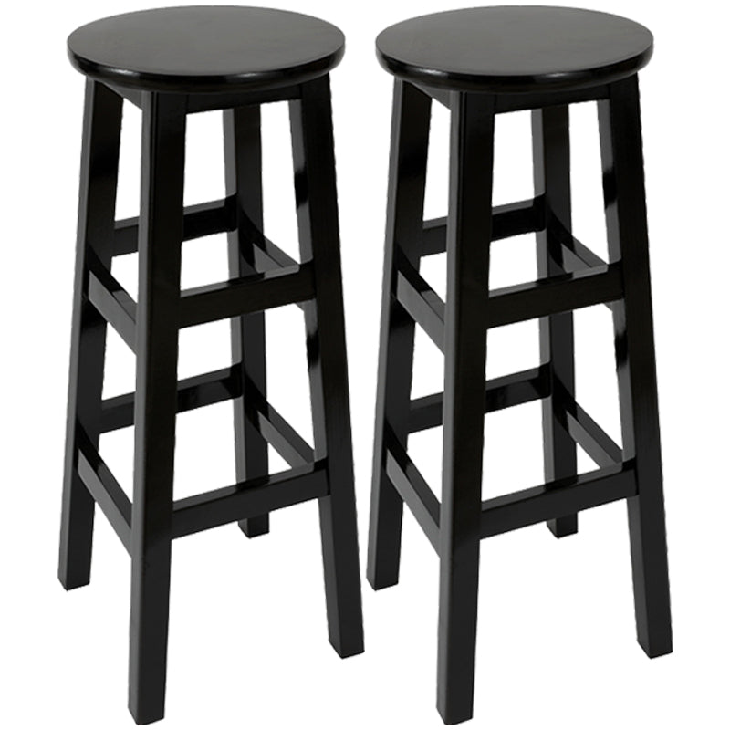 Taburete de bar retro simple de madera industrial Taburete alto interior con asiento redondo