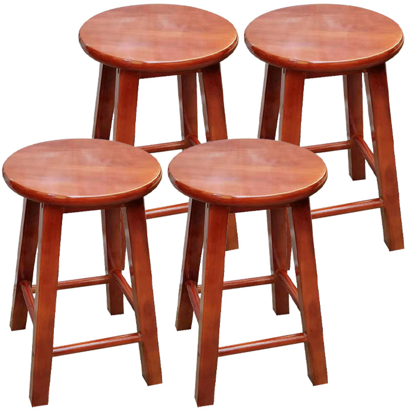 Taburete de bar retro simple de madera industrial Taburete alto interior con asiento redondo