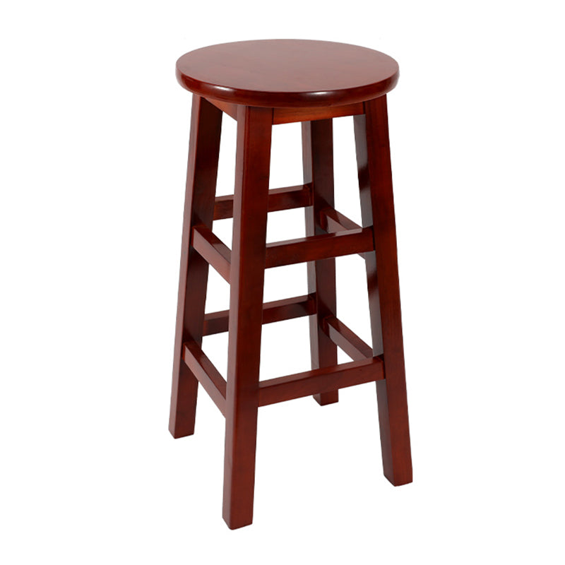 Taburete de bar retro simple de madera industrial Taburete alto interior con asiento redondo