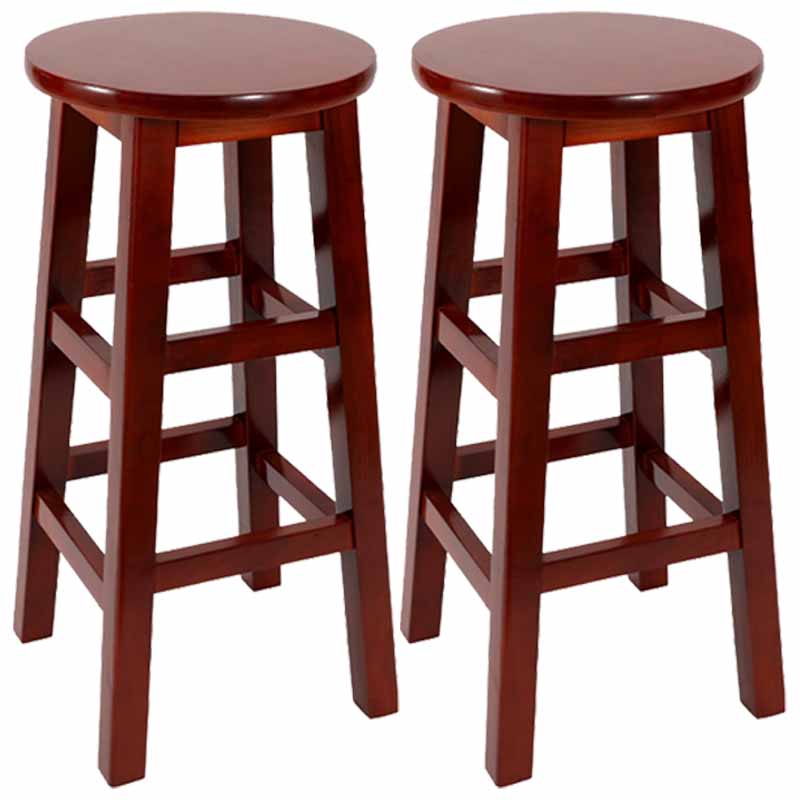 Taburete de bar retro simple de madera industrial Taburete alto interior con asiento redondo