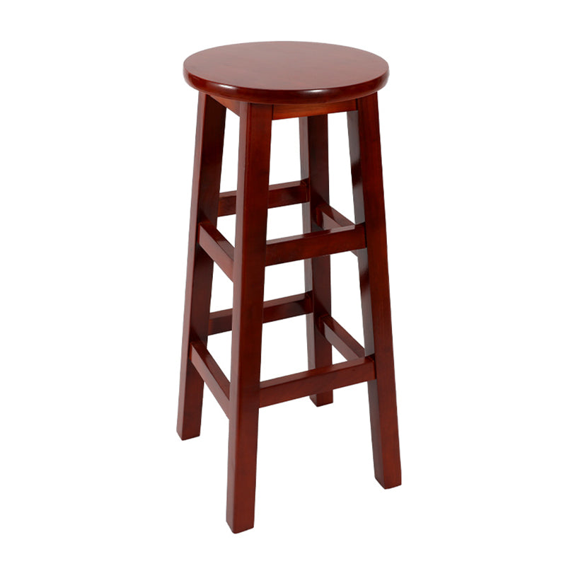 Taburete de bar retro simple de madera industrial Taburete alto interior con asiento redondo