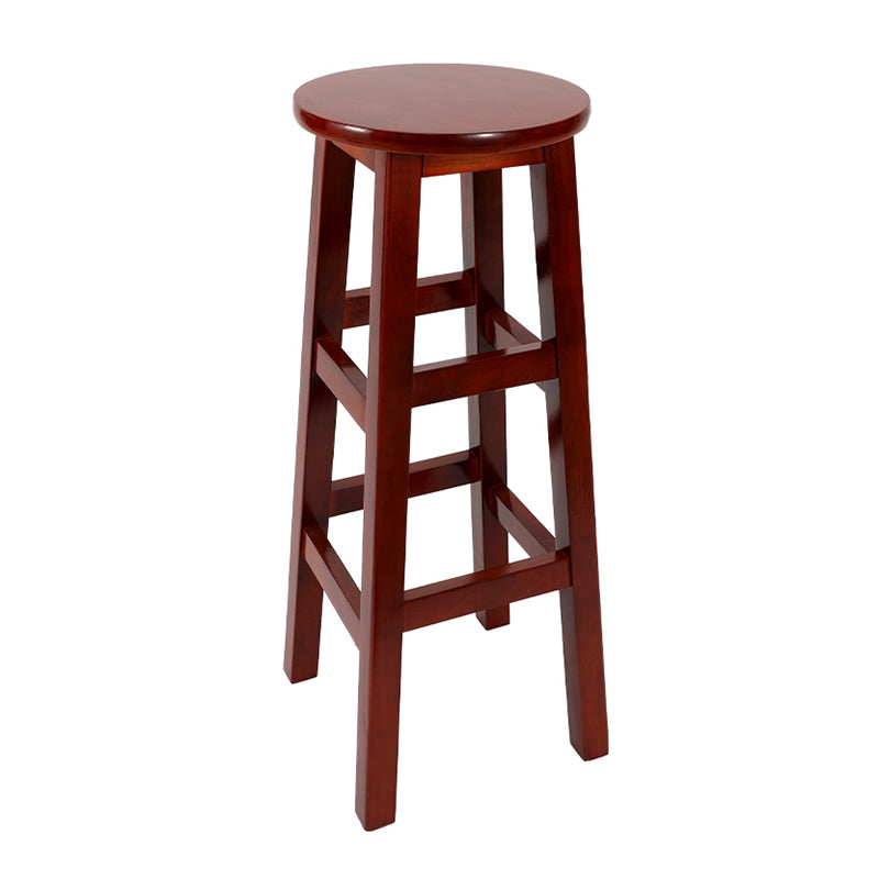 Taburete de bar retro simple de madera industrial Taburete alto interior con asiento redondo