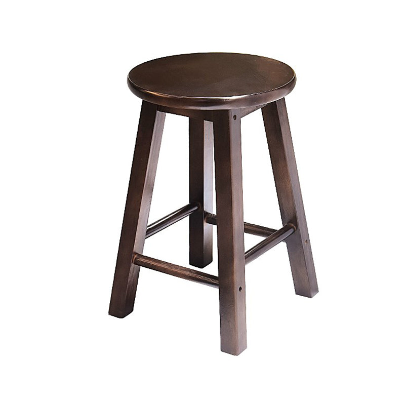 Taburete de bar retro simple de madera industrial Taburete alto interior con asiento redondo