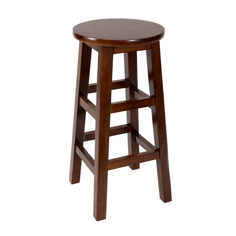 Taburete de bar retro simple de madera industrial Taburete alto interior con asiento redondo