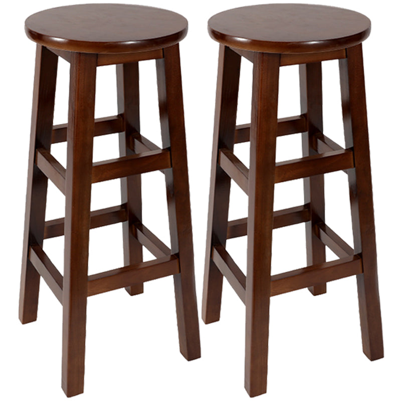 Taburete de bar retro simple de madera industrial Taburete alto interior con asiento redondo
