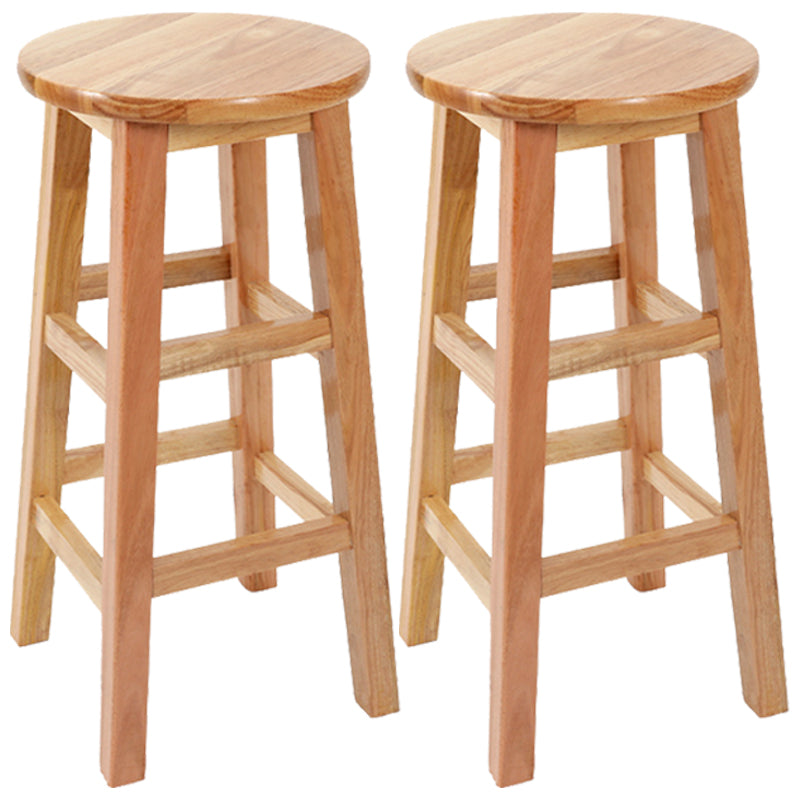 Taburete de bar retro simple de madera industrial Taburete alto interior con asiento redondo