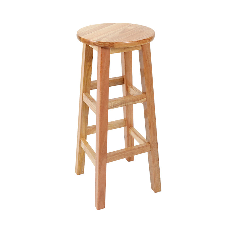 Taburete de bar retro simple de madera industrial Taburete alto interior con asiento redondo