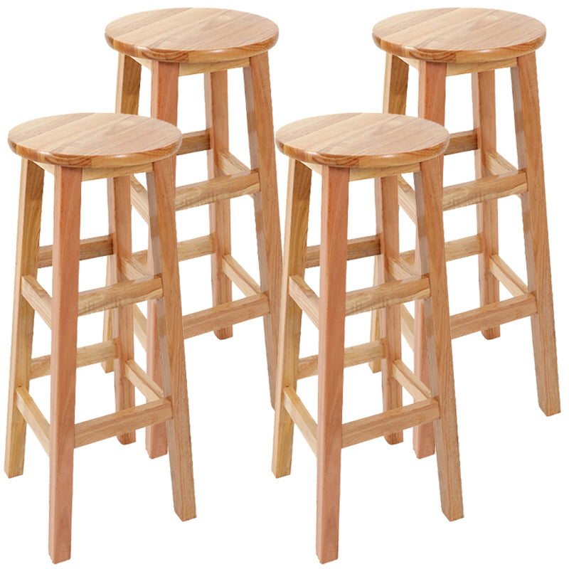 Taburete de bar retro simple de madera industrial Taburete alto interior con asiento redondo