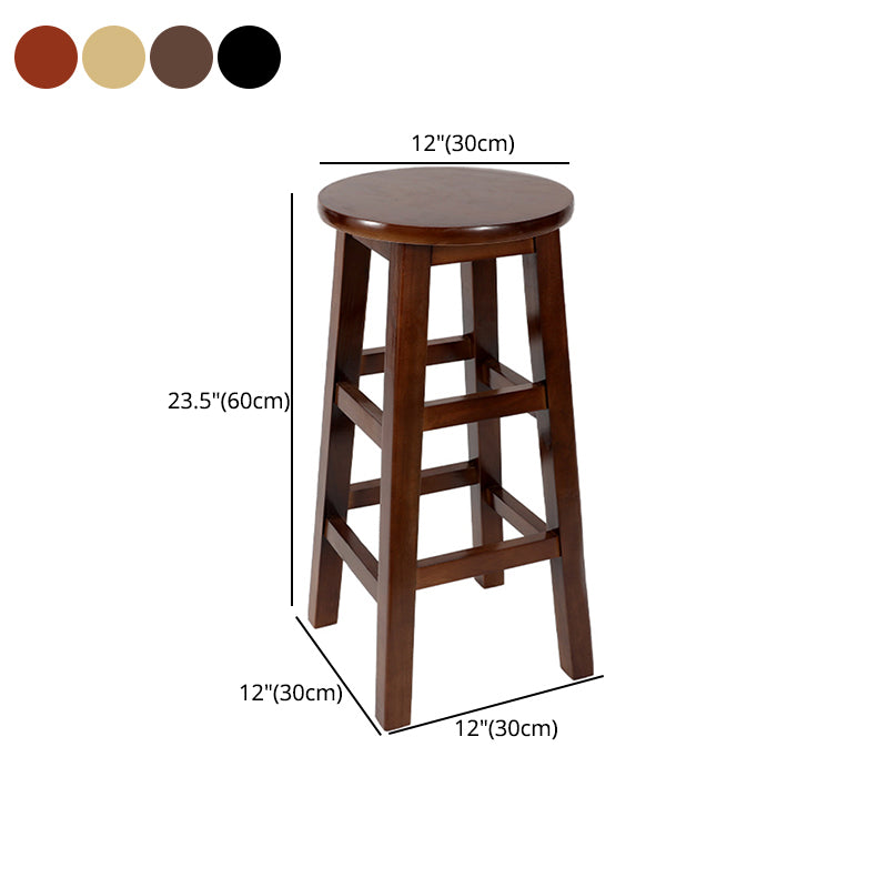 Taburete de bar retro simple de madera industrial Taburete alto interior con asiento redondo