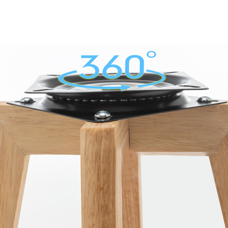 Natural Wood Upholstered Counter Stools Scandinavian Low Back Bar Stools
