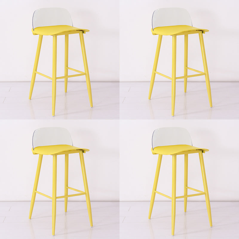 Scandinavian Plastic Counter Stools Low Back Indoor Bar Stools with Metal Footrest