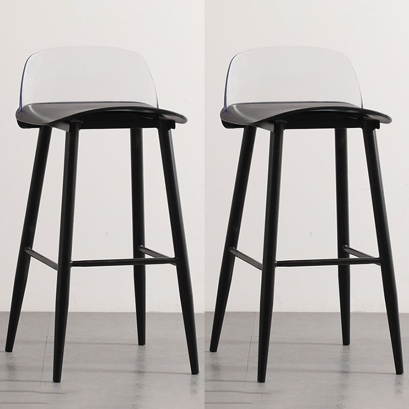 Scandinavian Plastic Counter Stools Low Back Indoor Bar Stools with Metal Footrest