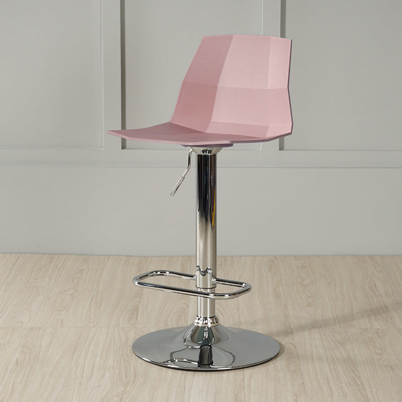 Adjustable Height Swivel Counter Stools Iron Plastic Silver Scandinavian Bar Stools