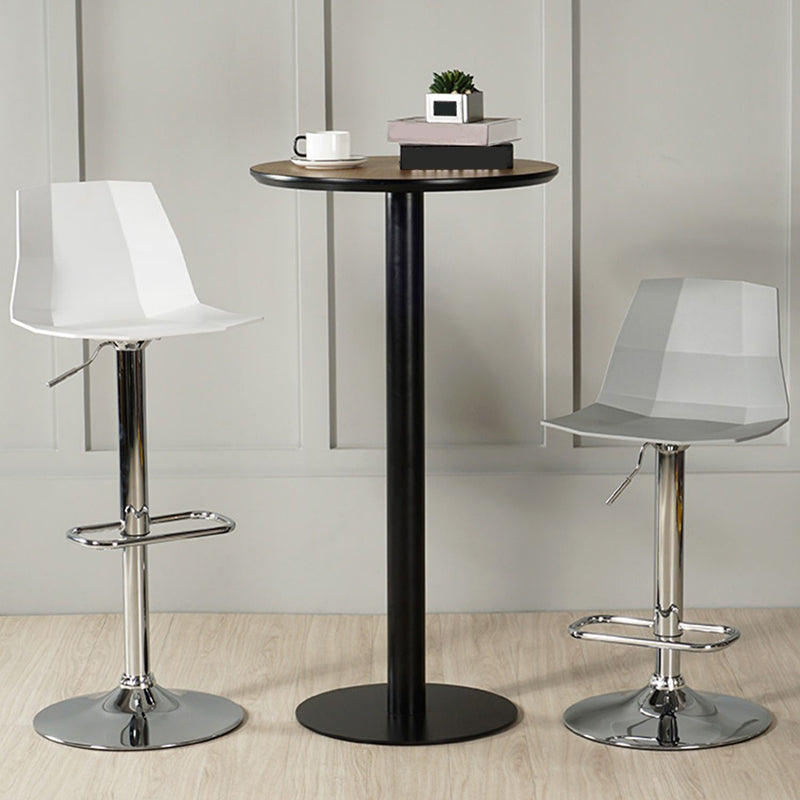 Adjustable Height Swivel Counter Stools Iron Plastic Silver Scandinavian Bar Stools